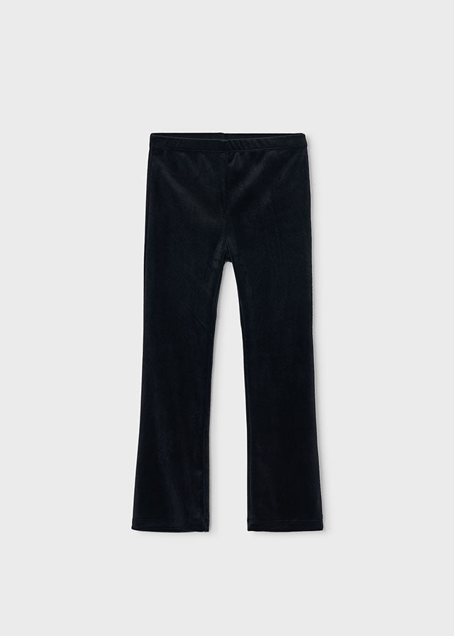 Leggings nero Mayoral bambina effetto velluto abbinato al completo