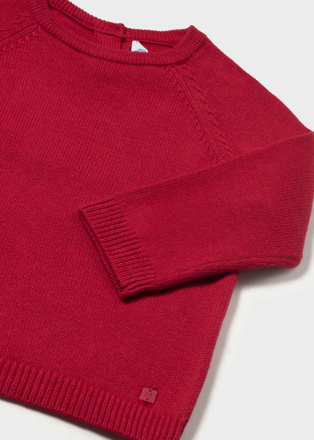 Maglioncino neonato Mayoral rosso con collo tondo