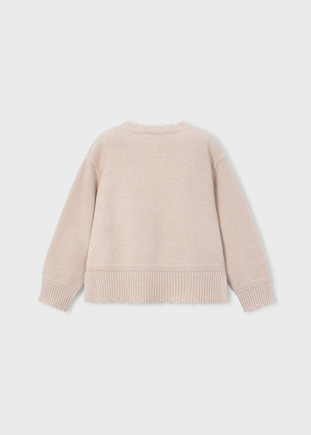 Maglione bambina Mayoral beige chiaro vista posteriore
