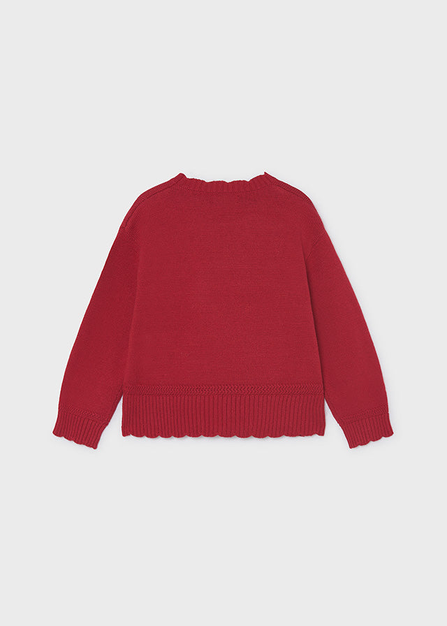 Maglione bambina Mayoral rosso vista posteriore