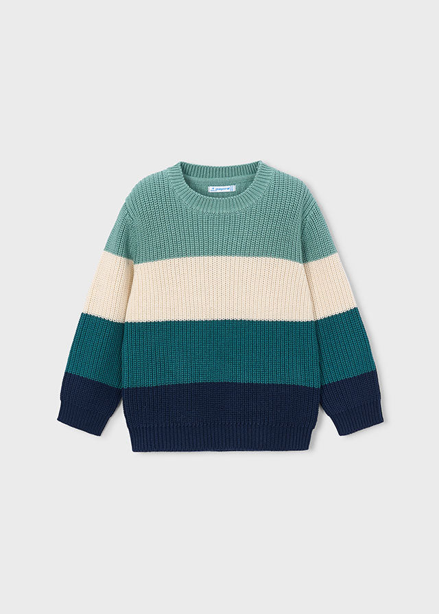 Maglione bambino Mayoral multicolore in maglia visto frontalmente