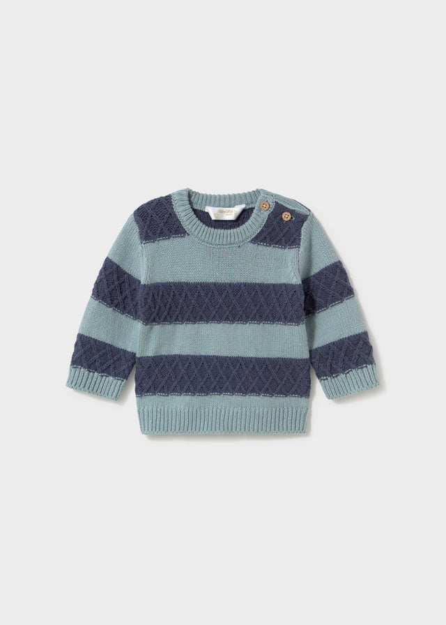 Maglione neonato Mayoral a righe azzurro cielo e blu navy