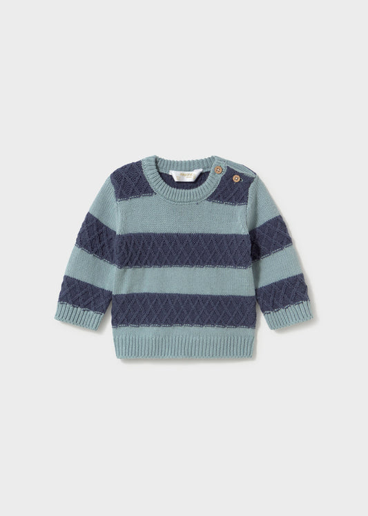 Maglione neonato Mayoral a righe azzurro cielo e blu navy