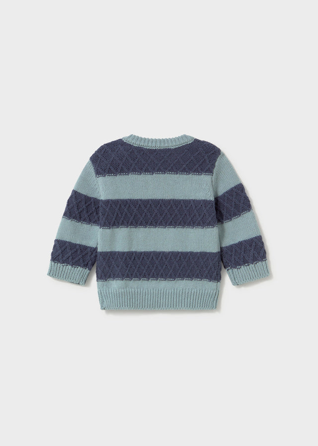 Maglione neonato Mayoral a righe azzurro cielo e blu navy retro