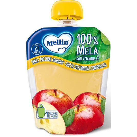 Mellin Spremi e Gusta 100% Frutta alla Mela 90 g, pouch con vitamina C 