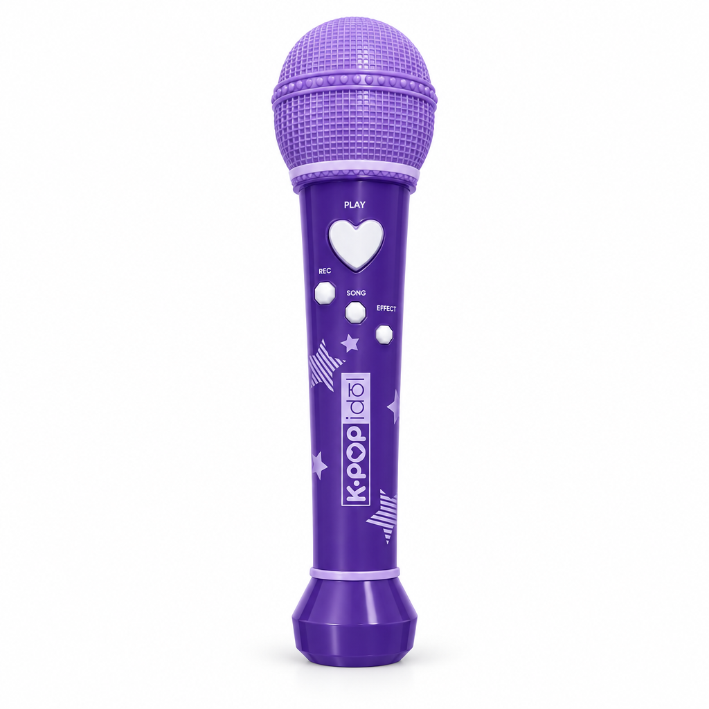 Microfono giocattolo K-Pop Idol viola con effetti sonori e registrazione