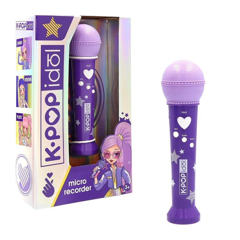 Microfono giocattolo K-Pop Idol viola con effetti sonori e registrazione