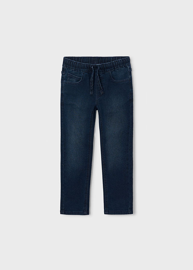 Pantalone jeans bambino Mayoral blu scuro vista frontale
