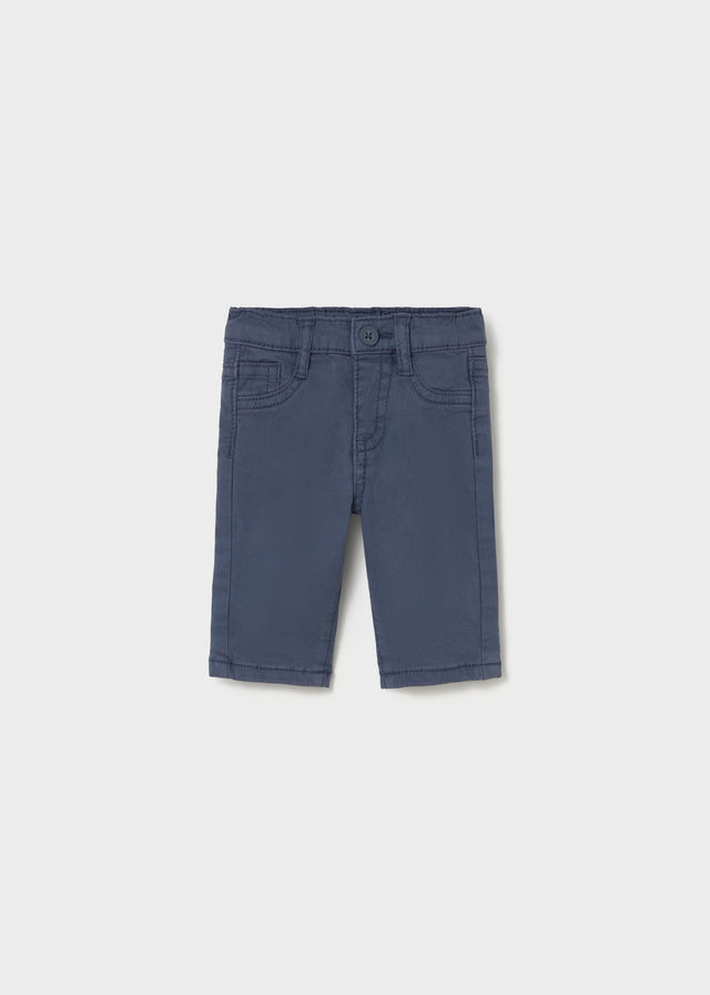 Pantalone lungo in twill blu indigo neonato Mayoral con vita elasticizzata
