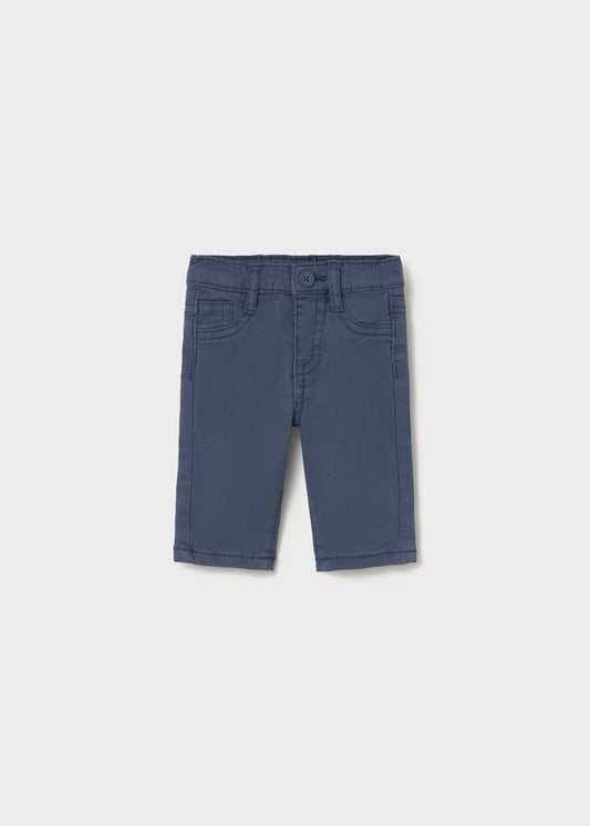 Pantalone lungo in twill blu indigo neonato Mayoral con vita elasticizzata