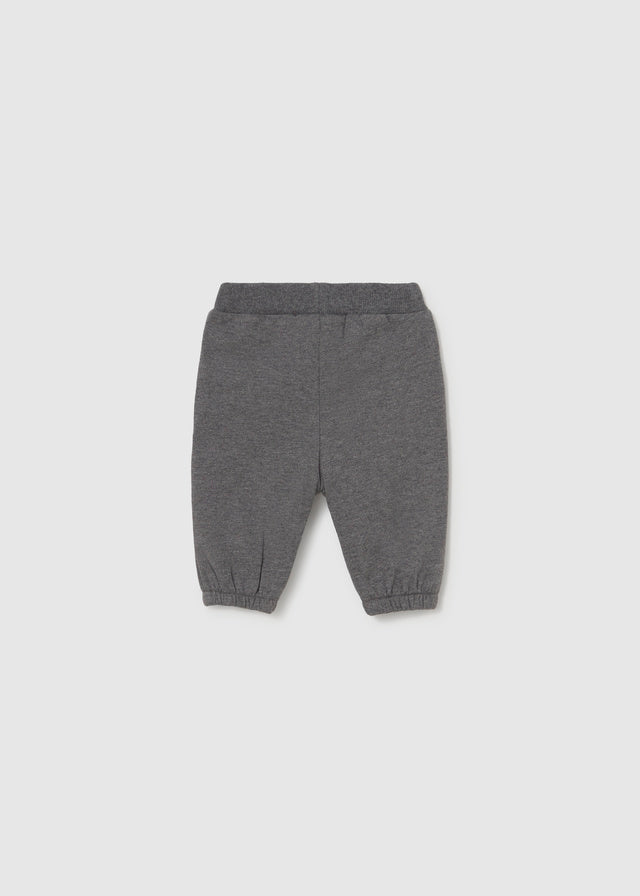 Pantalone neonato Mayoral grigio mélange con vita elasticizzata e fondo con elastico
