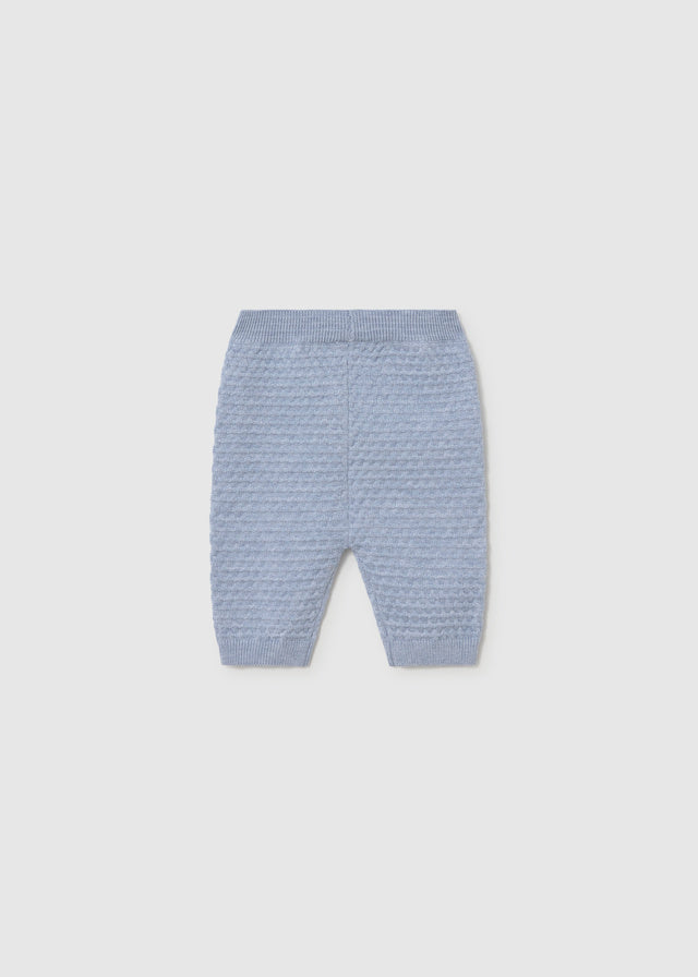 Pantalone neonato in maglia azzurro cielo con vita elasticizzata Mayoral
