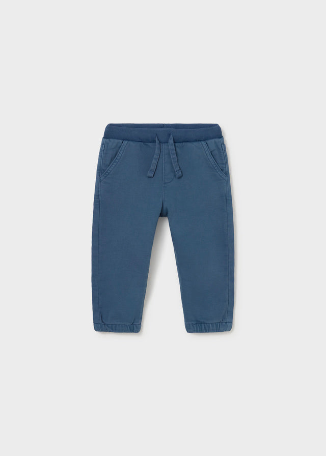 Pantalone neonato jogger in twill blu indaco Mayoral con vita elasticizzata