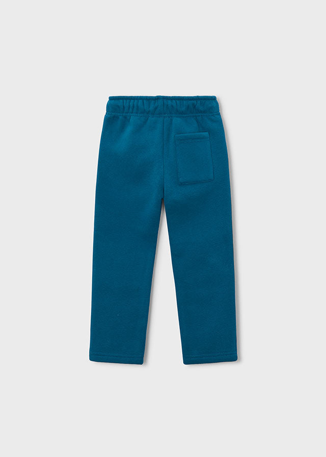 Pantalone tuta bambino Mayoral blu petrolio vista posteriore con tasca