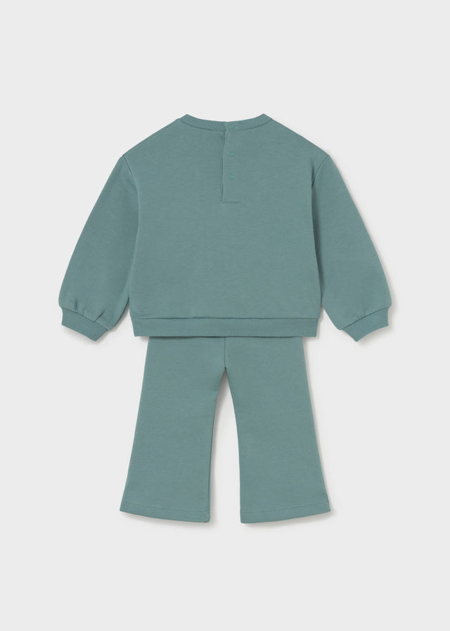 Retro completo Mayoral bambina verde acqua con felpa e pantalone coordinato