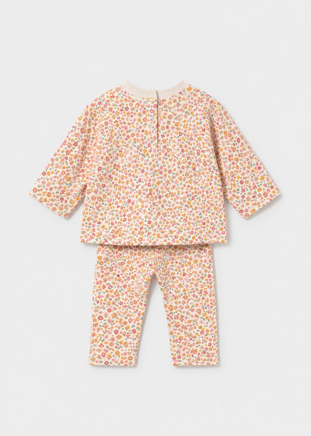 Retro completo neonata Mayoral con felpa e leggings a fantasia floreale