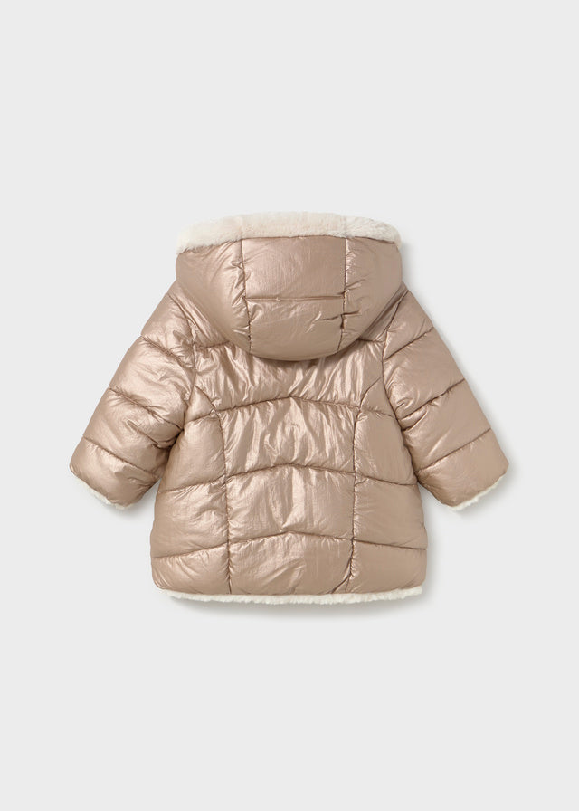 Retro del giubbotto reversibile neonata effetto piumino bronzo Mayoral