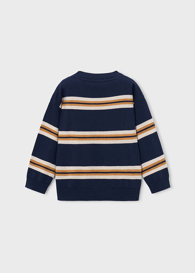 Retro maglione bambino Mayoral blu navy a righe
