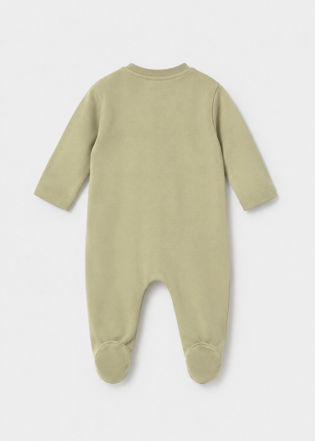 Retro tutina neonato Mayoral verde salvia a righe con maniche lunghe e piedini