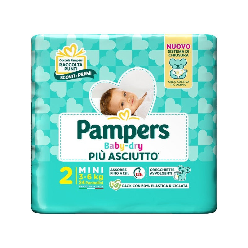 Pannolini Pampers Baby Dry Pacco singolo taglie 2-3-4-5-6