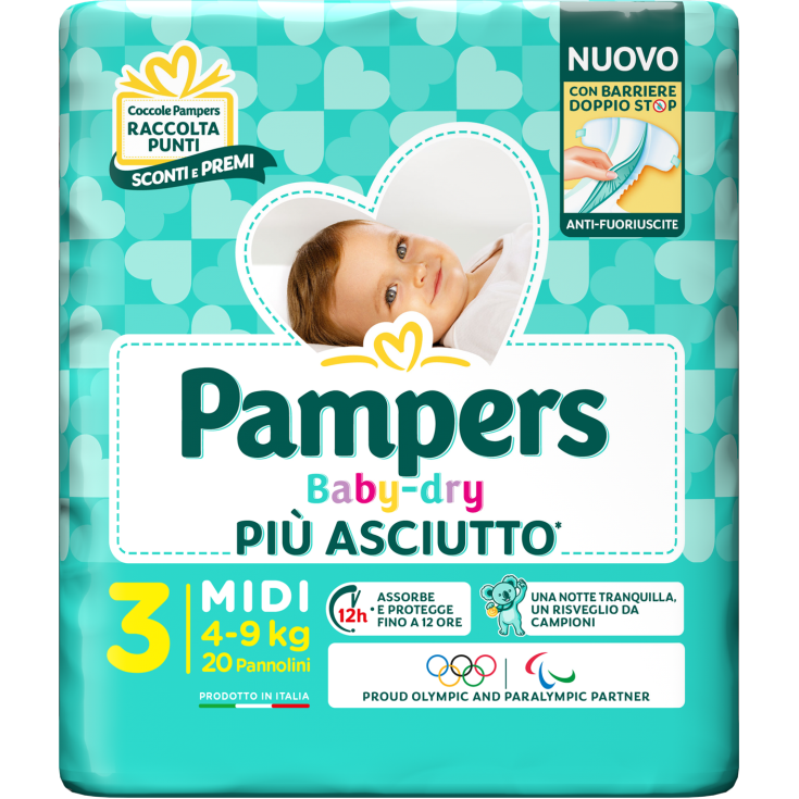 Pannolini Pampers Baby Dry Pacco singolo taglie 2-3-4-5-6
