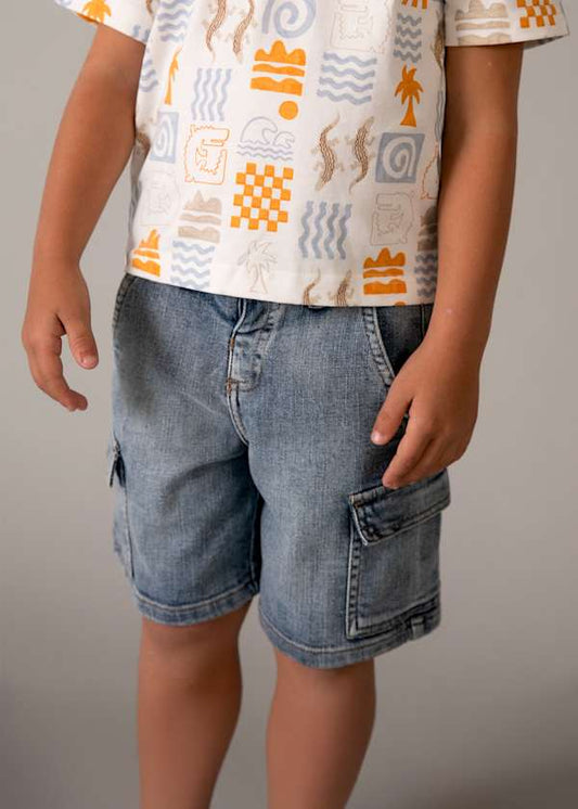 Pantaloncino Jeans cargo bambino Mayoral