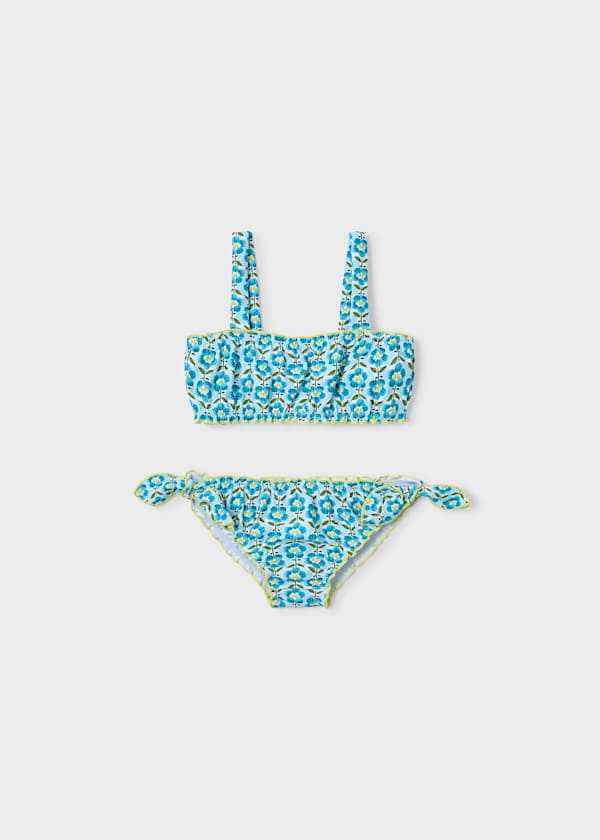 Bikini bambina fantasia floreale turchese Mayoral
