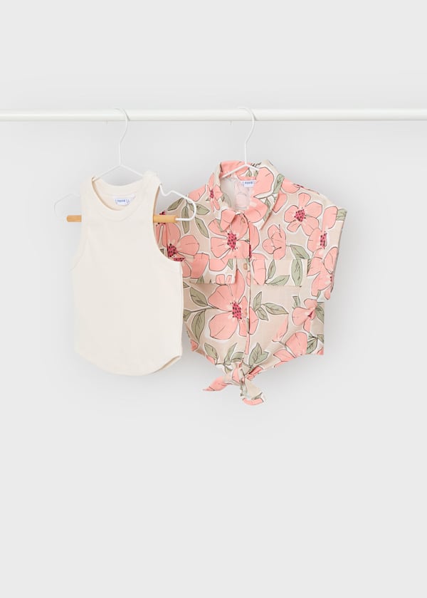 Camicia aperta con top bambina Mayoral