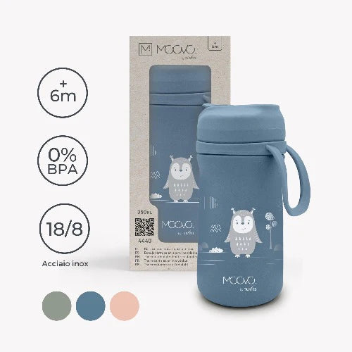 Nuvita Moovo Borraccia Termica 350 ml Azzurra