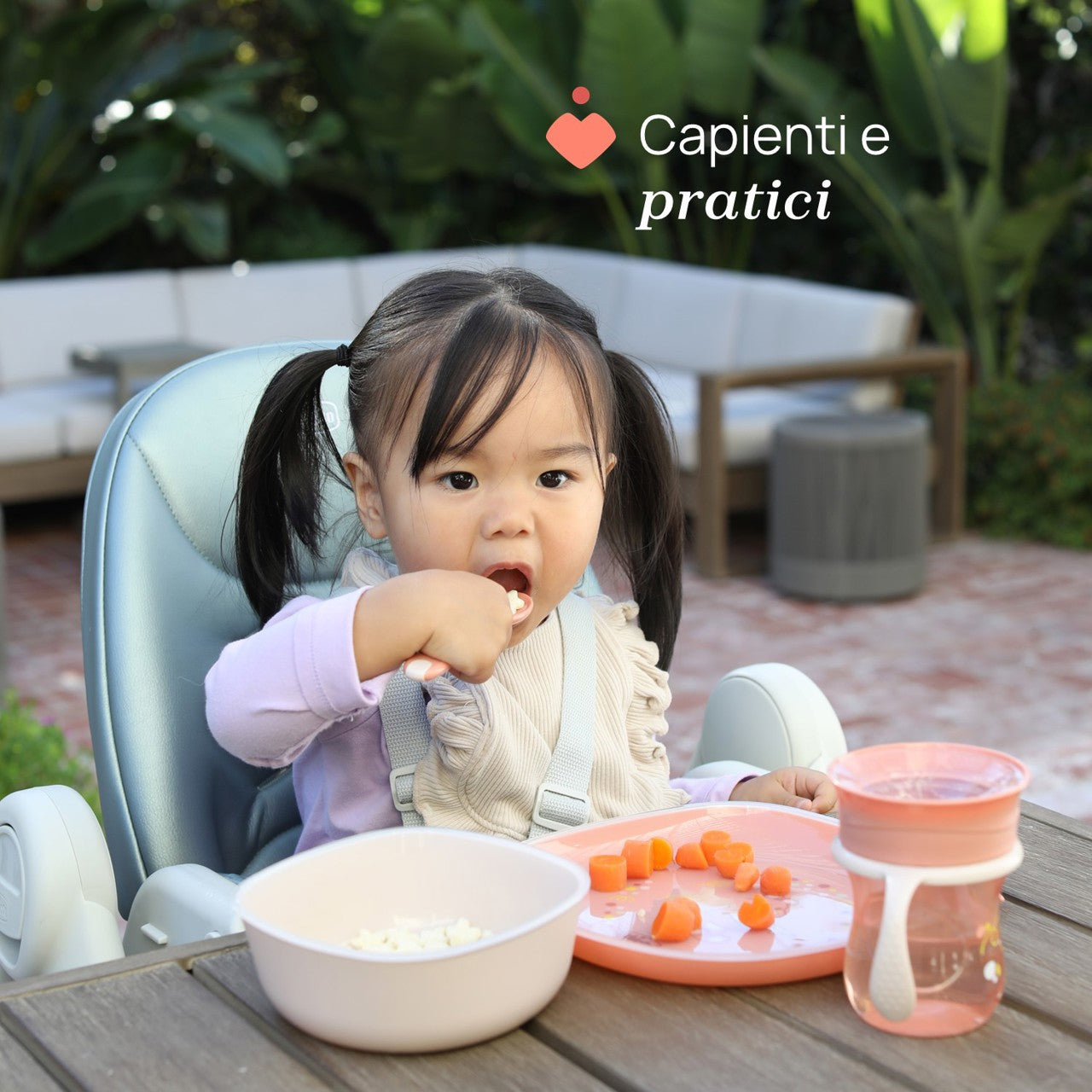 Chicco Baby's Dish Set 12m+ con piatto piano e ciotola, set pappa senza BPA utilizzabile nel microonde e lavabile in lavastoviglie.