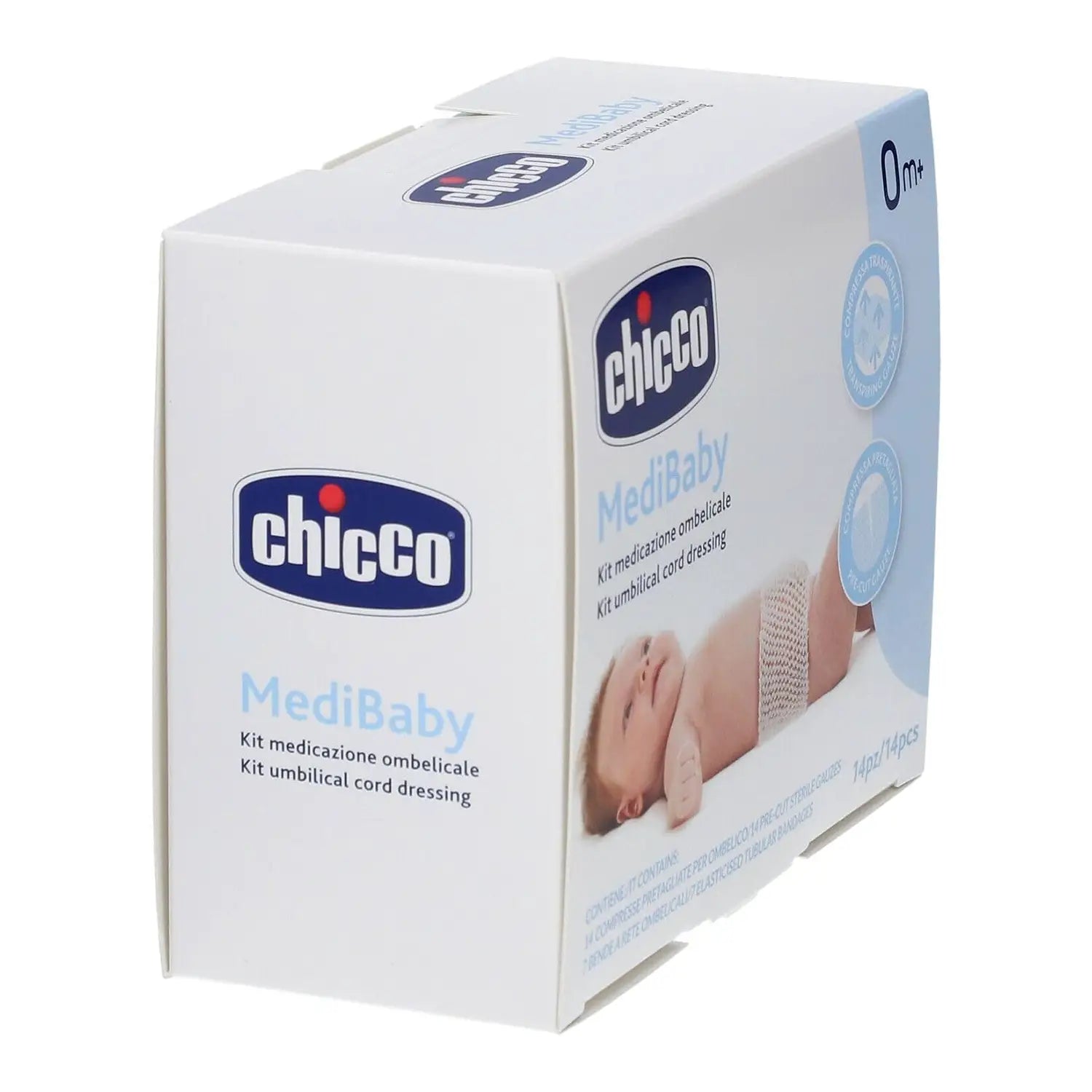 Chicco Mini Kit Ombelicale per la cura e l'igiene del cordone ombelicale del neonato fin dalla nascita.