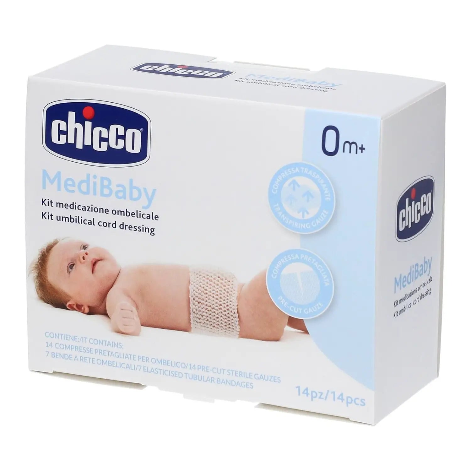 Chicco Mini Kit Ombelicale per la cura e l'igiene del cordone ombelicale del neonato fin dalla nascita.