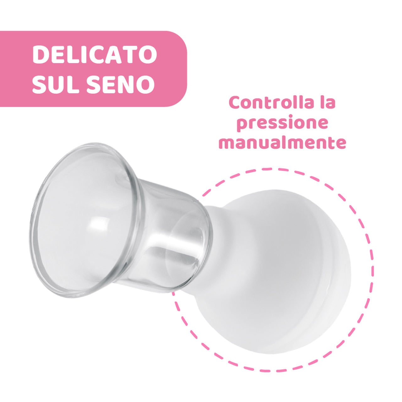 Chicco Tiracapezzolo 1 pezzo con mini pompa manuale per stimolare delicatamente i capezzoli piatti o retratti e facilitare l'allattamento al seno.