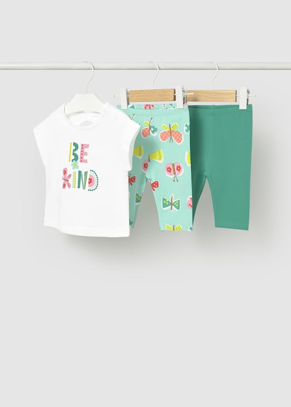 Completo 2 leggings e maglietta neonata Mayoal