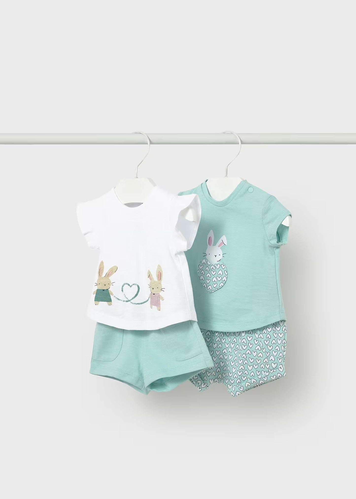 Completo pantaloncino e maglietta neonata Mayoral