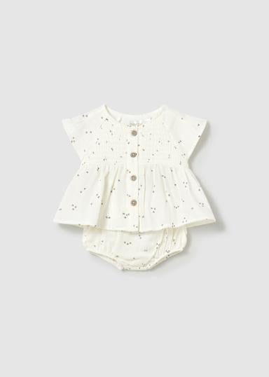 Completo neonata con blusa e coulotte panna Mayoral