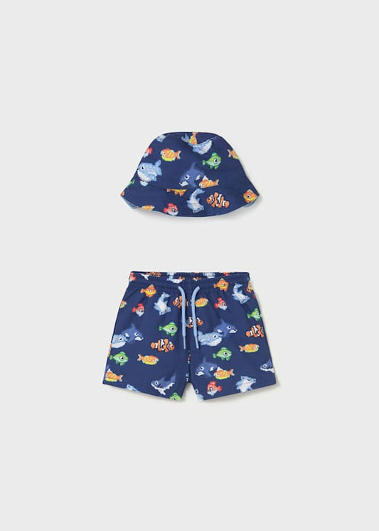 Costume neonato con cappellino fantasia mare Mayoral