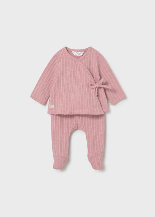 Completo neonata incrociato in maglia Mayoral