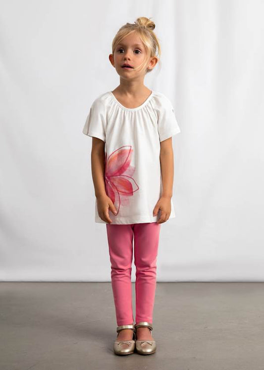 Completo bambina con t-shirt floreale e leggings Mayoral