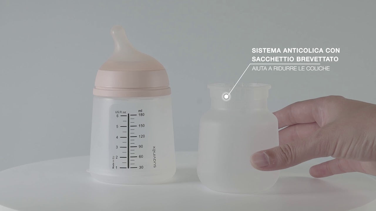 Suavinex Zero.Zero Biberon in Silicone Speciale Allattamento 180 ml – Light