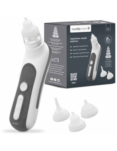 "Nuvita Aspiratore Nasale Elettrico 2150 con 5 livelli di aspirazione e beccucci in silicone per neonati e bambini"