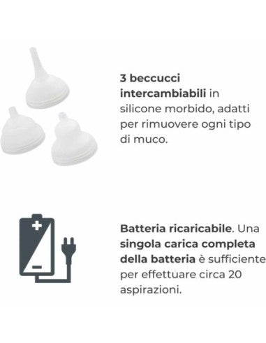 "Nuvita Aspiratore Nasale Elettrico 2150 con 5 livelli di aspirazione e beccucci in silicone per neonati e bambini"