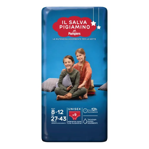 Pampers Il Salva Pigiamino 8-12 Anni 27-43 kg – 9 Mutandine Assorbenti Notturne