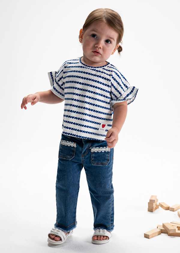 Jeans neonata con dettagli in pizzo Mayoral
