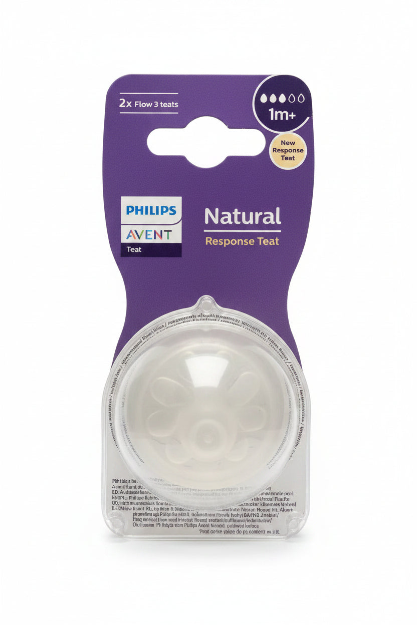 Philips Avent Natural Response Tettarella Flusso 3 1m+ in silicone, confezione da 2 pezzi, compatibile con biberon Avent Natural Response.