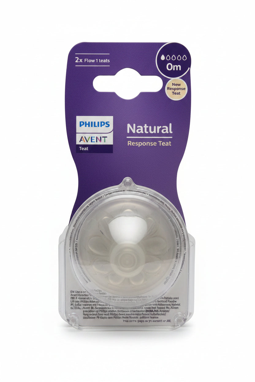 Philips Avent Natural Tettarella 0m+ 1 Foro in silicone, confezione da 2 pezzi, ideale per le prime poppate del neonato.
