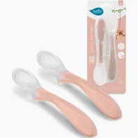 Nuvita 2 Cucchiai in Silicone Powder Rose  – Delicati per Gengive
