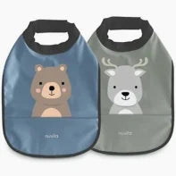 Nuvita Set 2 Bavaglini Impermeabili Powder Blu & Sage Green