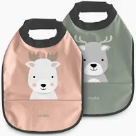 Nuvita Set 2 Bavaglini Impermeabili Powder Rose & Sage Green