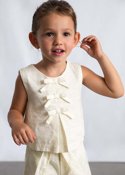Top Bambina Mayoral Avorio con Fiocchi – Eleganza Romantica
